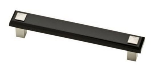 3-3/4" Kaley Pull Onyx Black & Brushed Stainless Steel