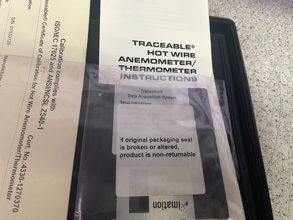 Fisher Scientific 06-662-73 Traceable Hot Wire Anemometer