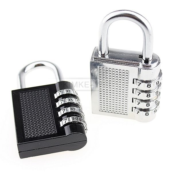 4 Dial Combination Padlock Suitcase Luggage Bag Security Code Lock Zinc Alloy