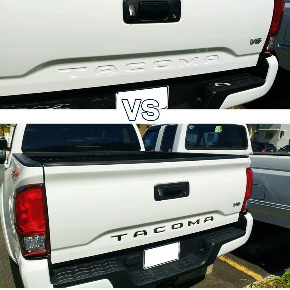 3D Tailgate Insert Letters Emblem For 2016-2023 Tacoma Rear Decals, Matte Black