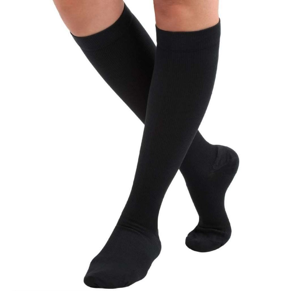 CURAD Knee-High Closed Toe 8-15mmHg Black Medium