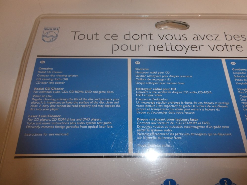 Philips 4-in-1 CD/DVD Disc & Lens Cleaning Kit Multi-Function System 2006 NOS