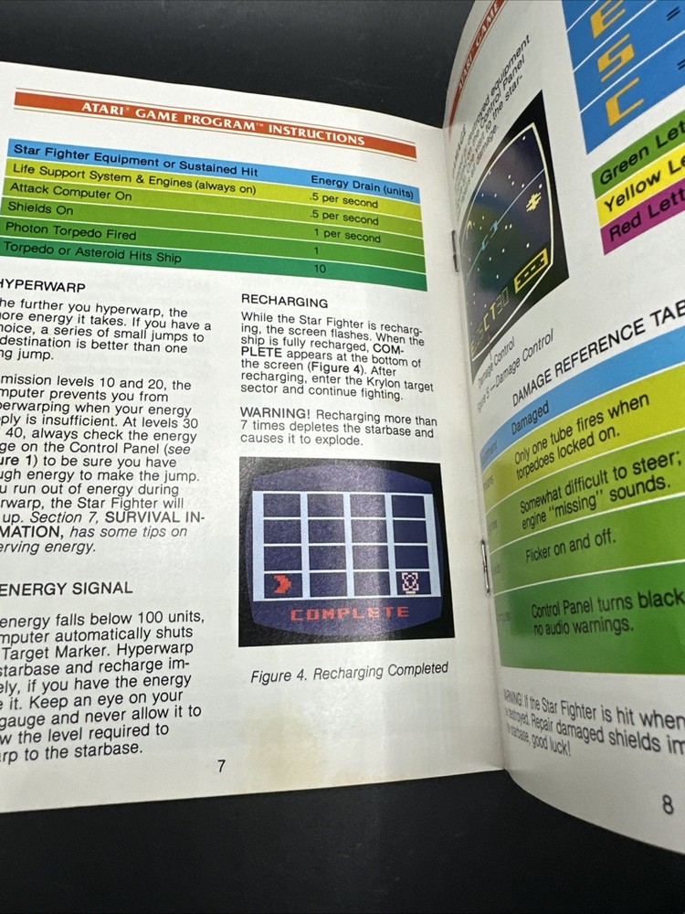 VINTAGE 1982 STAR RAIDERS ATARI GAME PROGRAM INSTRUCTIONS