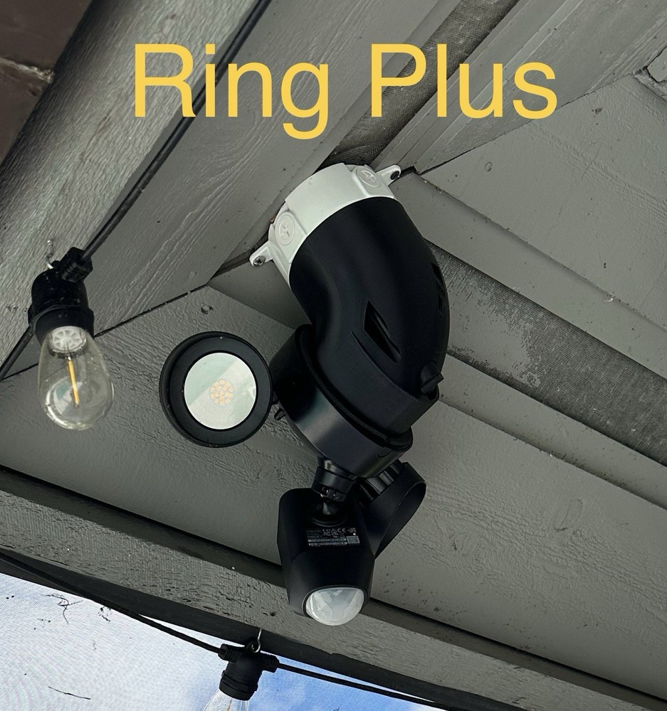ring floodlight camera eave mount Install Kit Horizontal Soffit Flood Light Blk