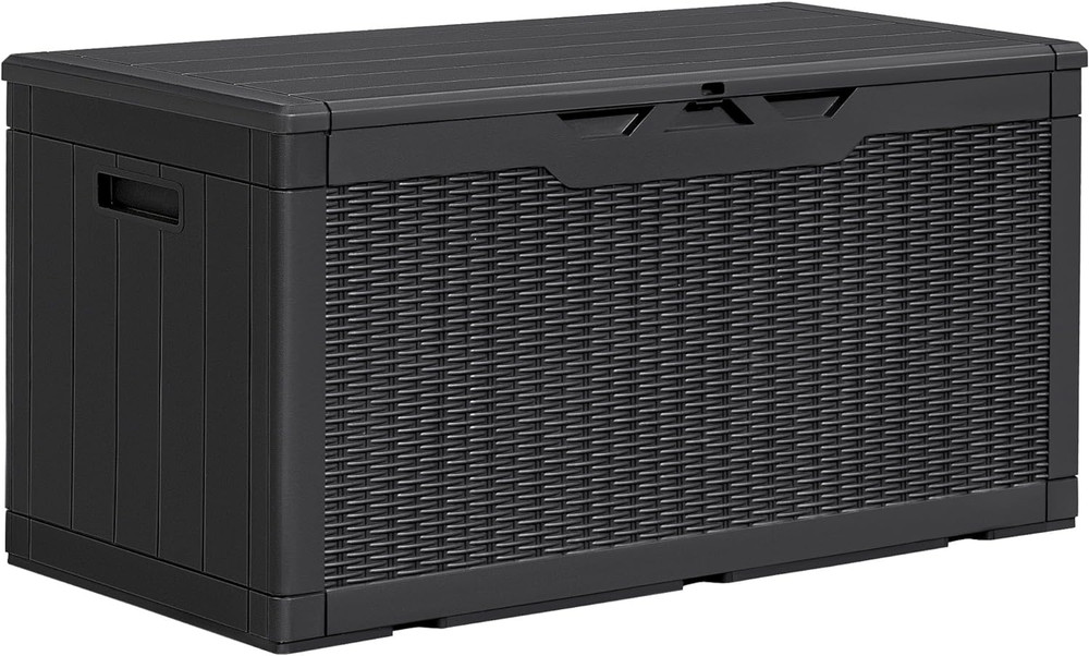 Lockable Black Resin Deck Boxes - 100 & 31 Gallon Outdoor Storage Solutions