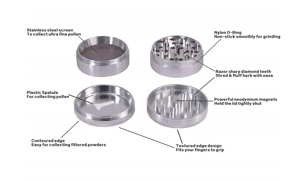 Kitchen Spice Herb Grinder Crusher Metal 4 piece Deadpool Logo Marvel Comics