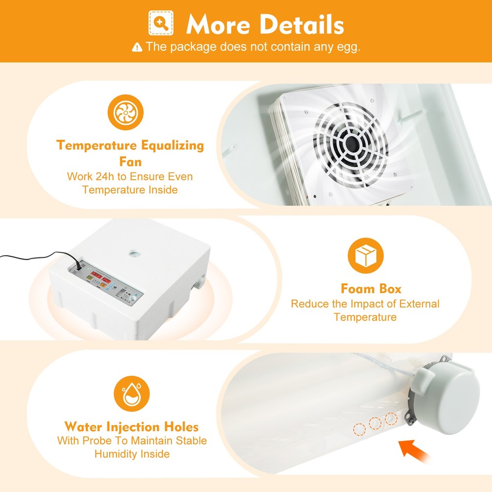 64 Digital Eggs Incubator Egg Hatcher With Temperature Control Automatic Turner