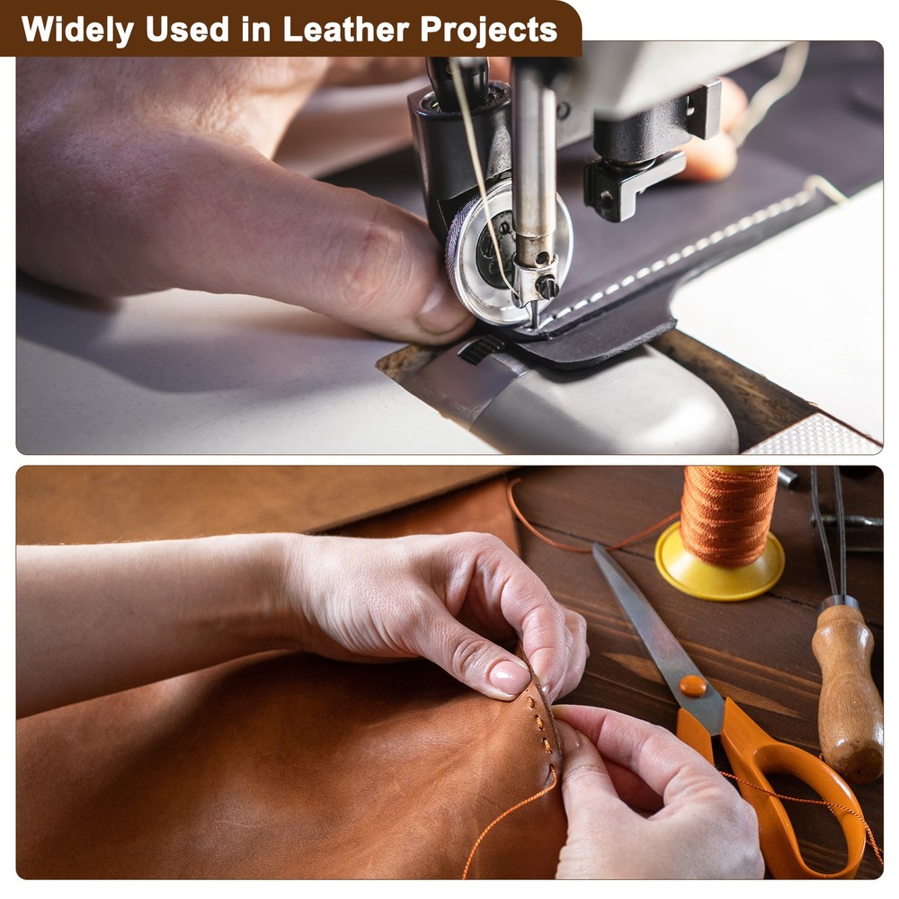 150D Waxed Thread 284 Yards Polyester Leather Sewing Waxed String Orange Yellow