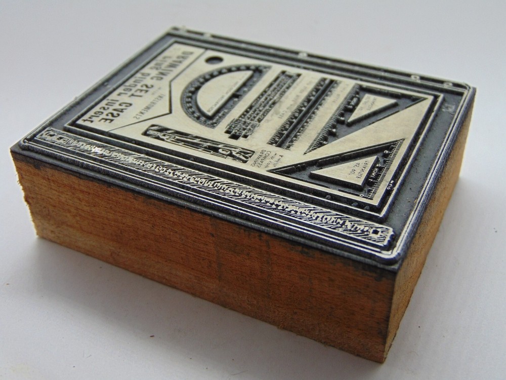 Printing Letterpress Printers Block Ring Binder Insert Drawing Set Case