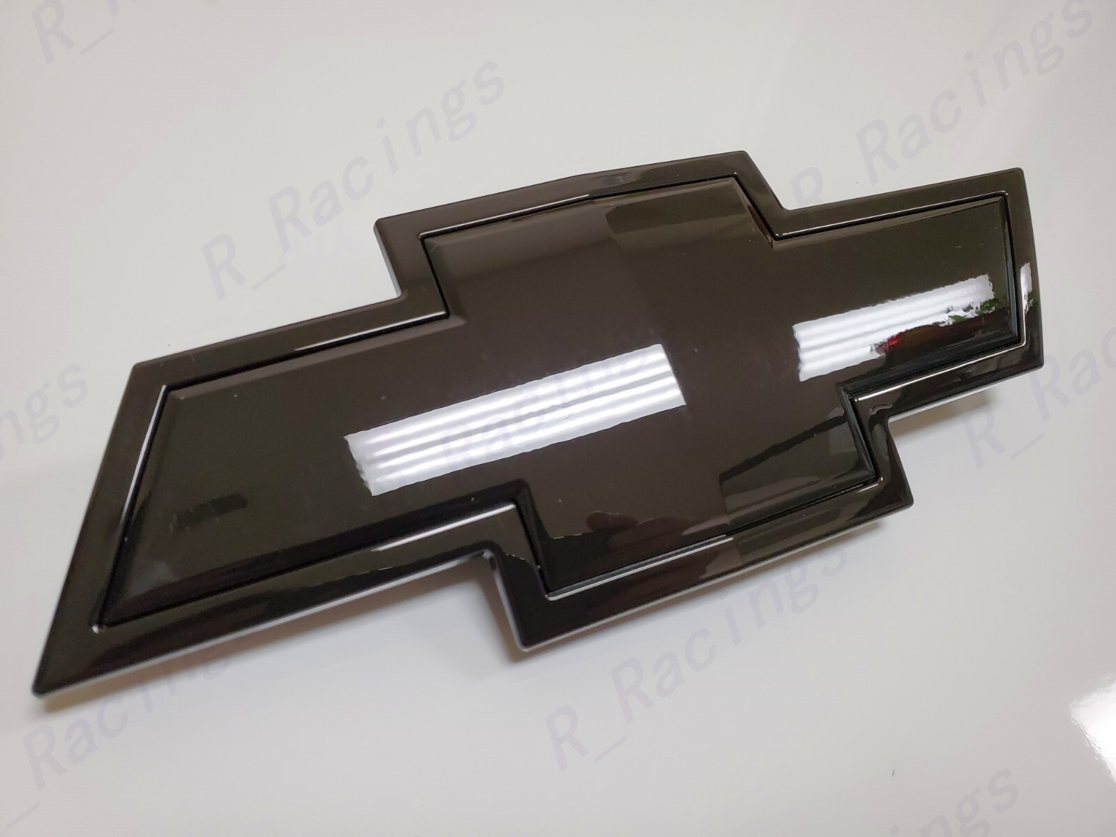 Front Rear Bowtie Emblem Gloss Black 2007-13 Silverado 1500 2007-10 2500HD3500HD