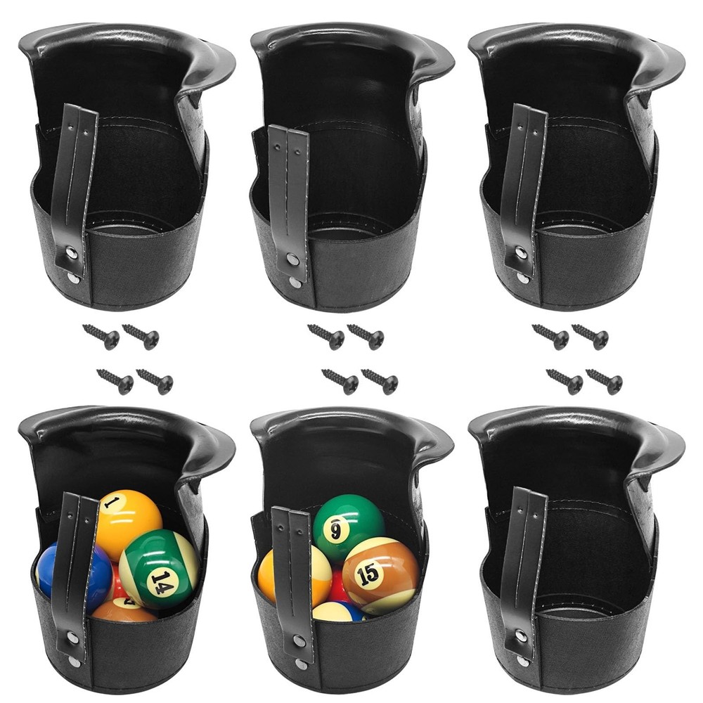 Pool Table Pockets Replacement Leather Pockets for Billiard Table Set of 6 Dr...