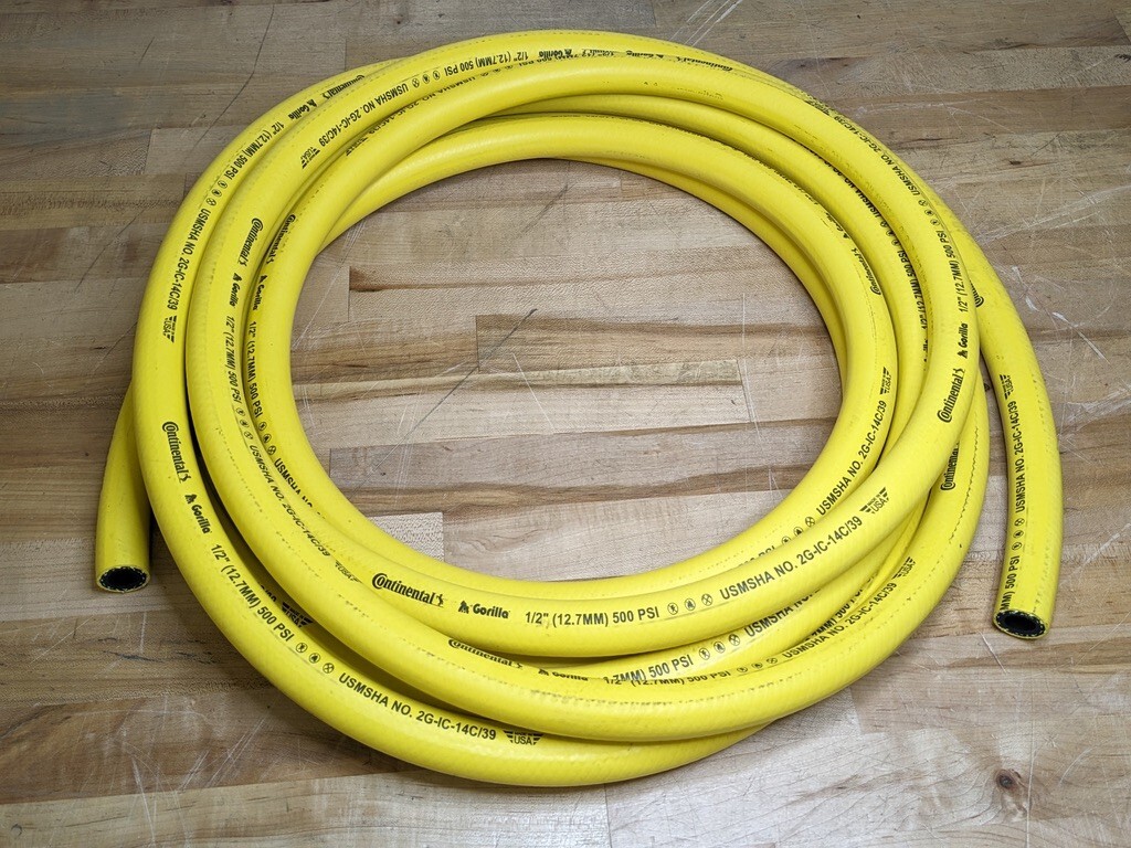 Continental 25 Ft. Gorilla Oil Resistant Multipurpose Air Hose 1/2" ID 500 PSI