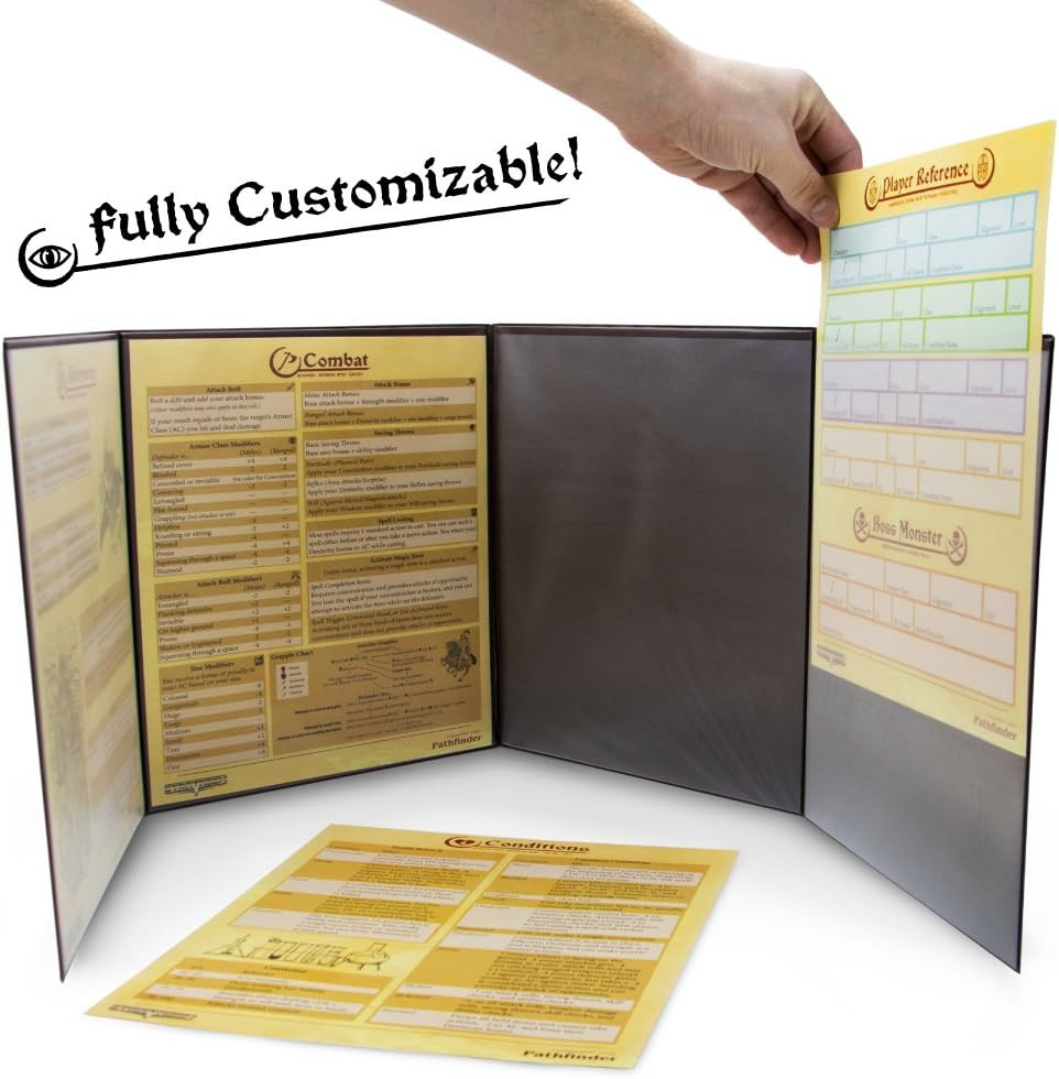 the Master'S Tome 4-Panel Customizable GM Screen with Free Inserts