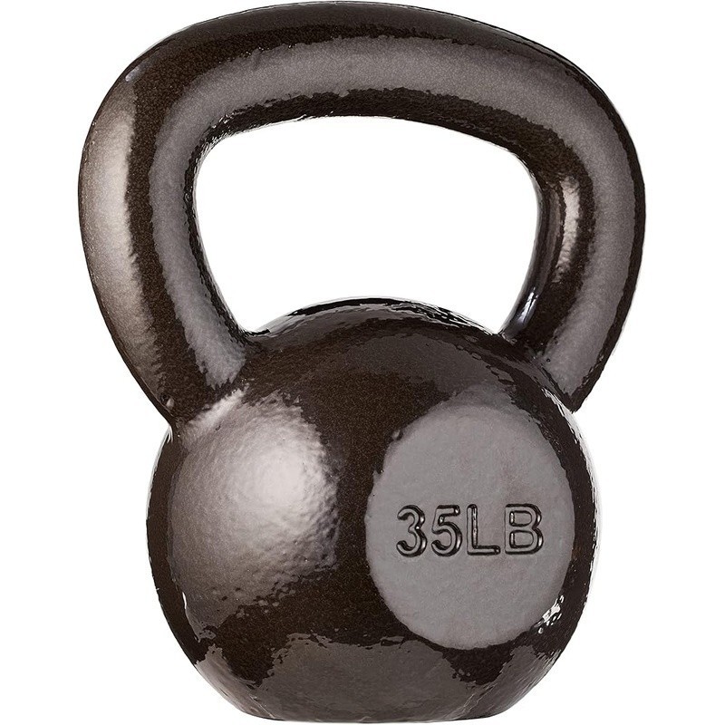 35lb Cast Iron Kettlebell Strength Training Solid Grip Resistance Exercise New