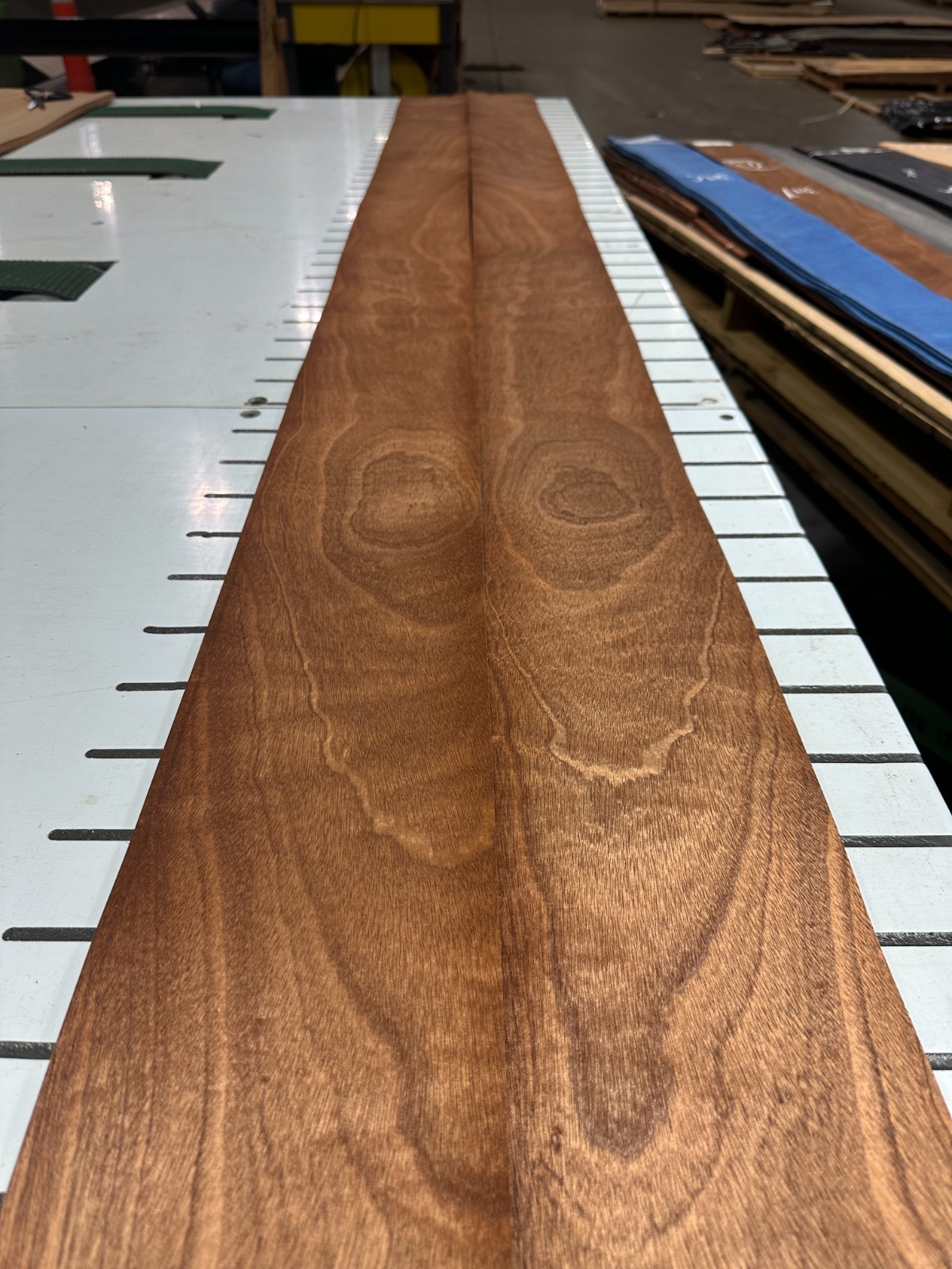 Mahogany Raw Wood Veneer 2 sheets 93'' x 5'' 319Y