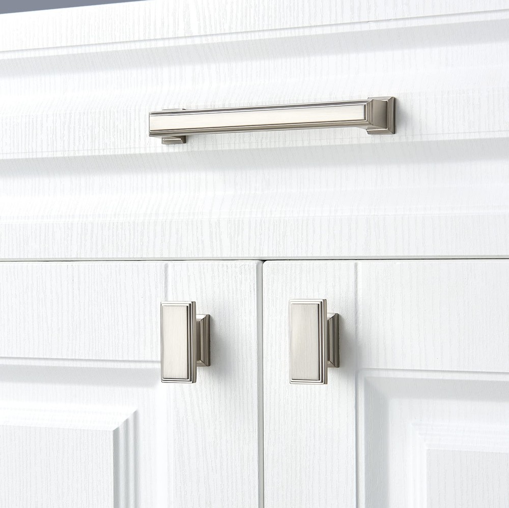 Rectangle Knobs - 10 Pack / 1.8 Inch(45mm), /Brushed Nickel Knobs for Cabinet...