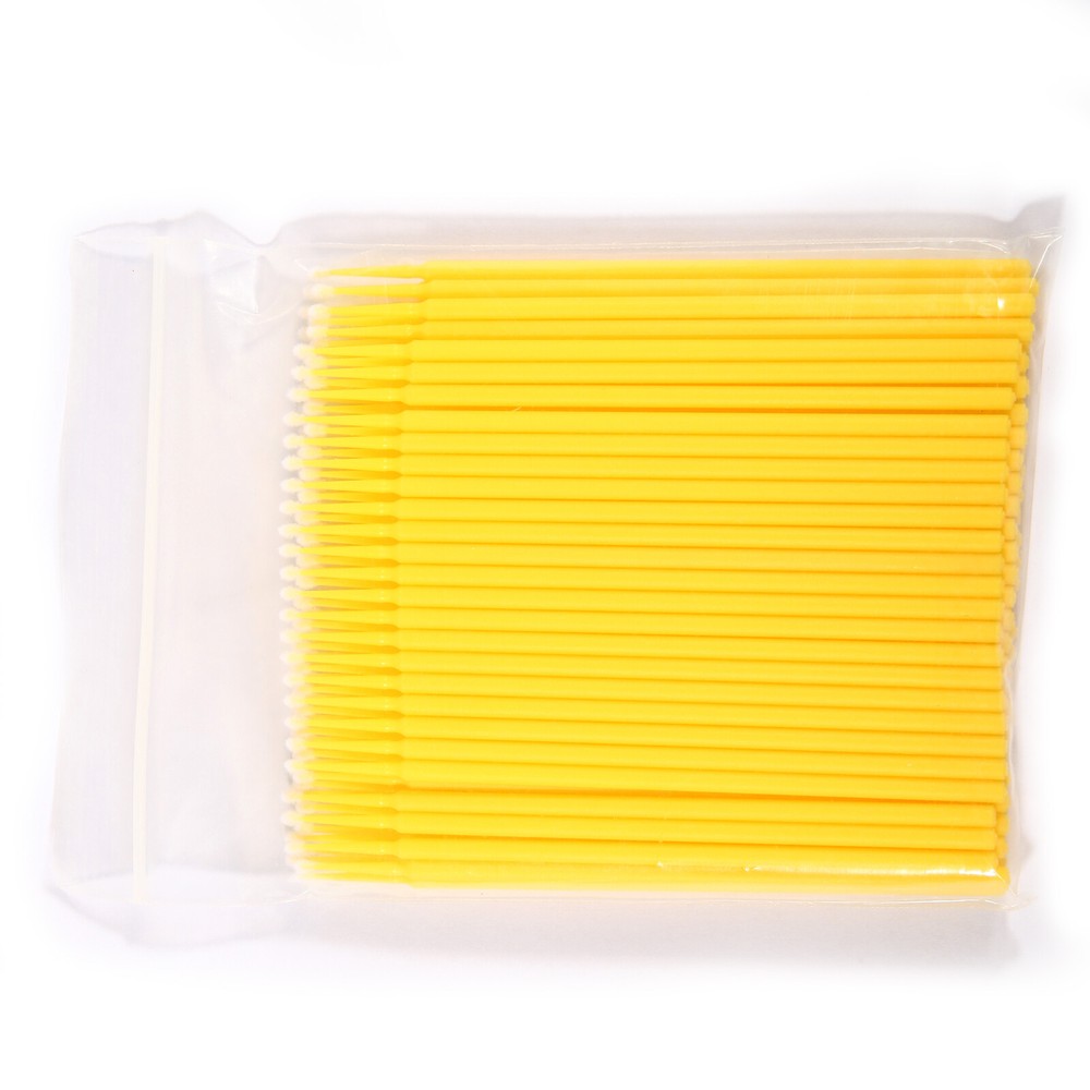 100 Micro Brushes Applicators Microbrush Dental Regular Yellow 2.0 mm