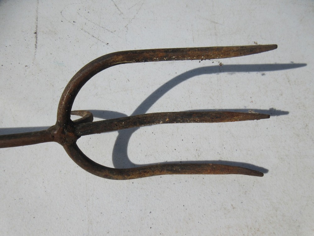 Large Vintage Fireplace Fire Poker Tool Bronze Handle