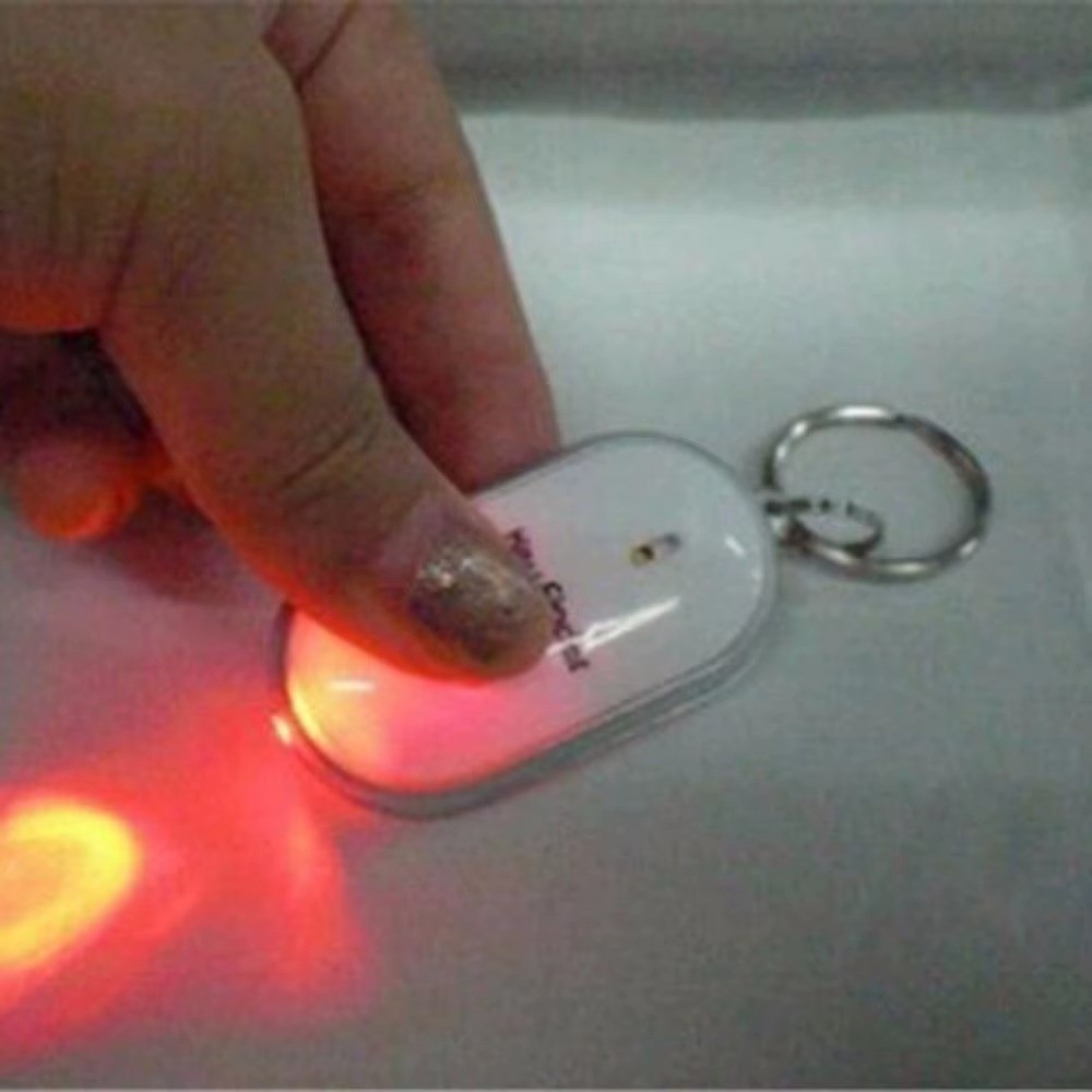 LED Anti-Lost Key Finder Key Locator Keychain Whistle Sound Control Keyring Use