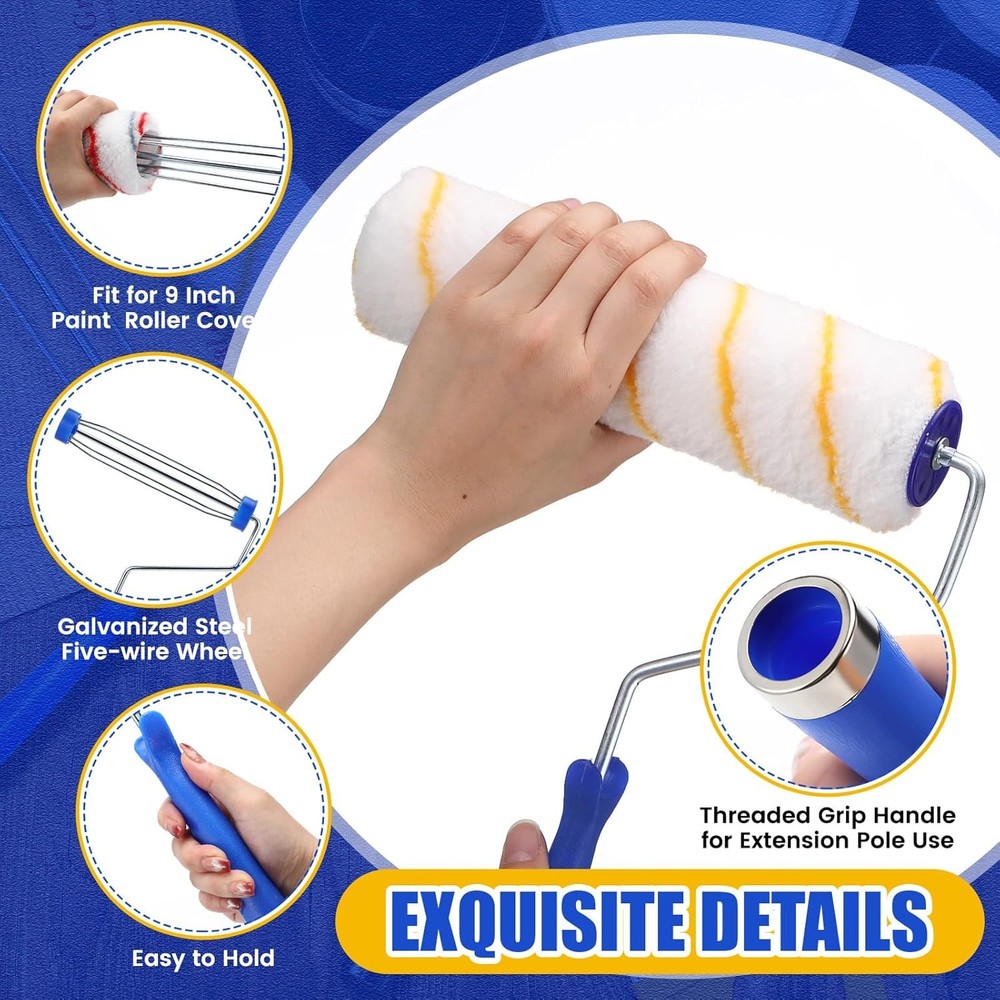 18 Pack 9 Inch Paint Roller Frame 5 Wire Galvanized Roller Handle Brush House