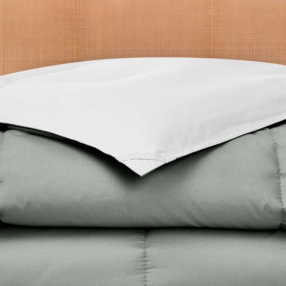 Modern Threads Reversible Down Alternative Comforter White/Gray Queen