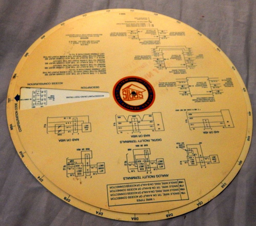SARTS Switched Access Remote Test System 2 Sided Configuration Wheel