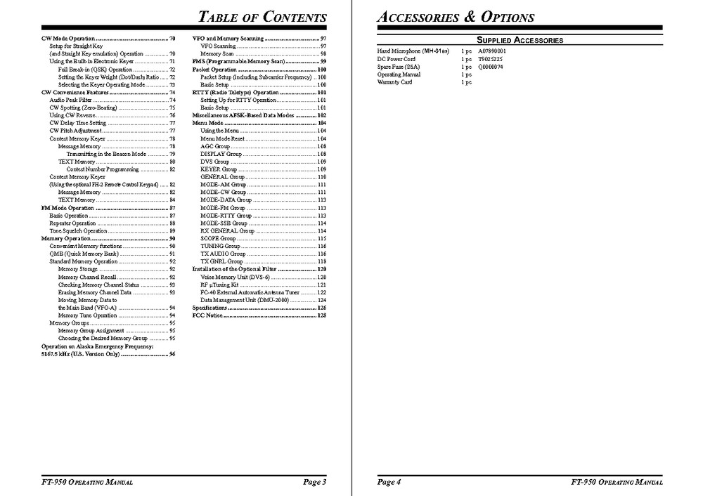 Yaesu FT-950 Transceiver Instruction Manual Operating Guide Coil Bound
