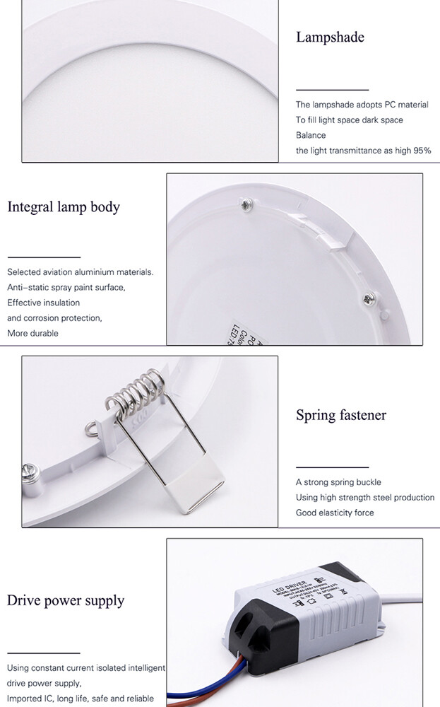Dimmable Led Panel Light Recessed Ceiling Down Lights Lamp Square 9/15/18/25/30W