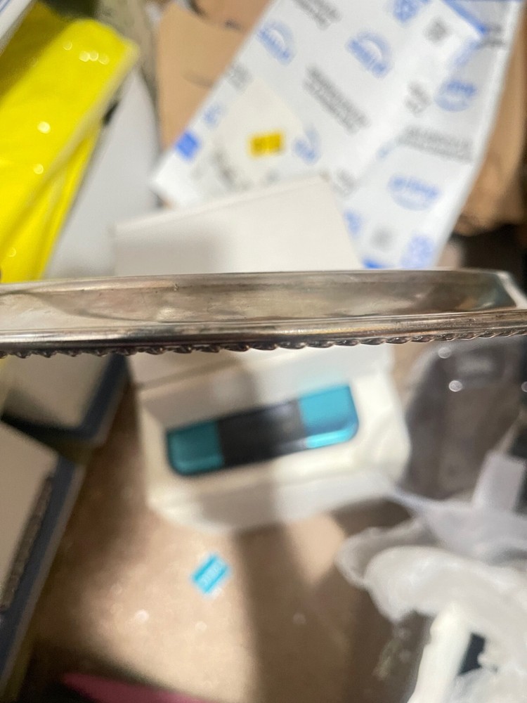 Vintage Round Silver Plated Serving Tray ~ 12"(3J)