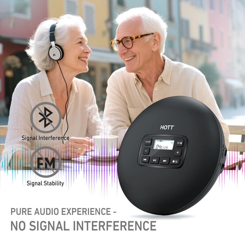 C204 Basic Portable CD Player with Anti-Skip Protection - AA Battery Powered,...