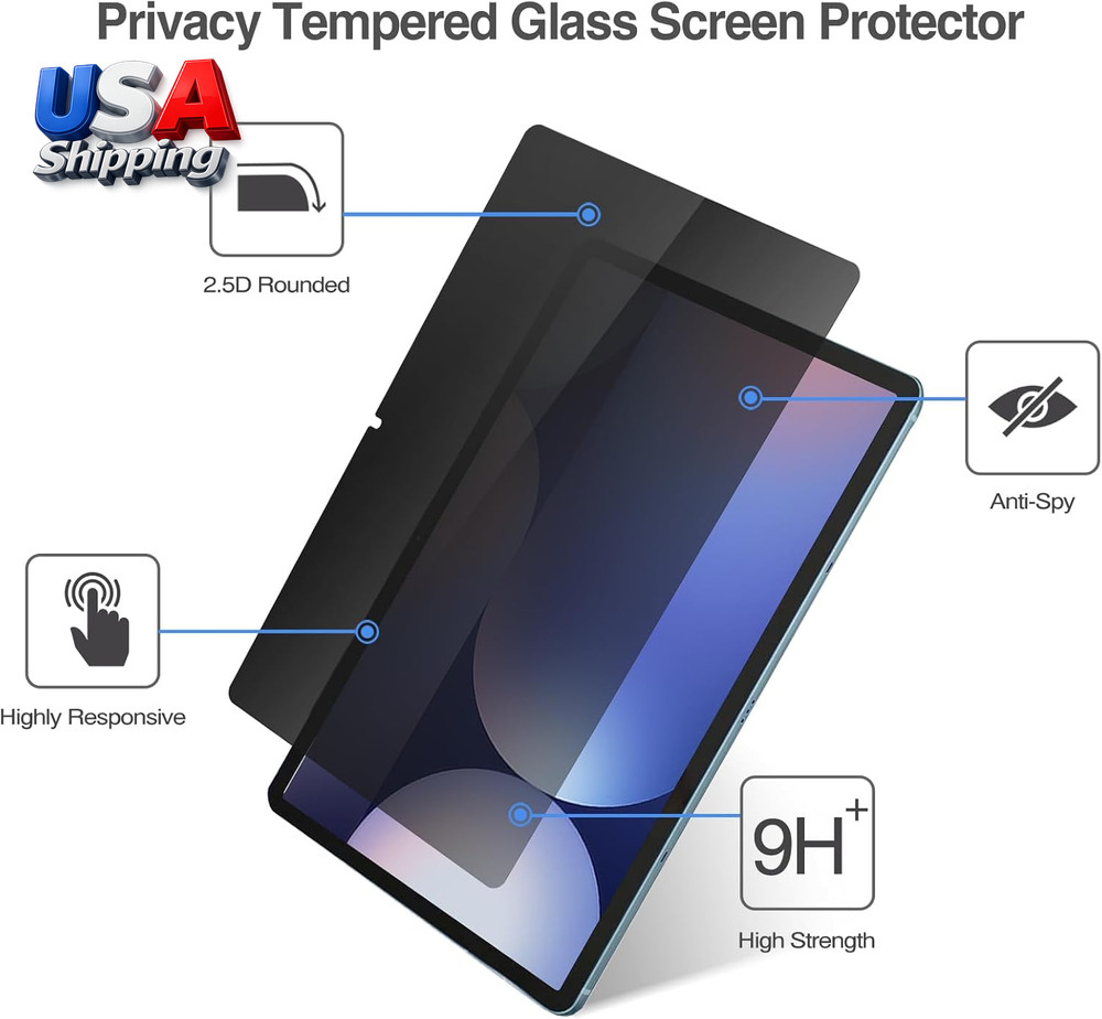 Privacy Screen Protector for Galaxy Tab S10 Plus/S9 FE Plus/ S9 Plus/ S8 Plus/ S