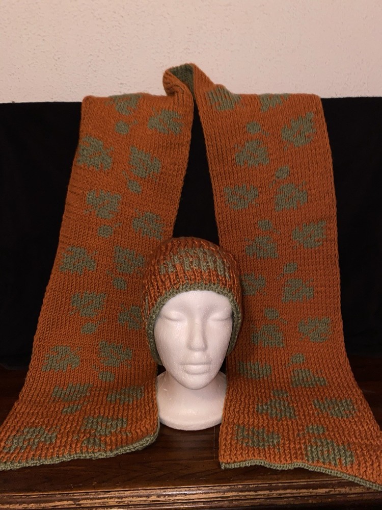 Falling Leaves Scarf And Hat Set