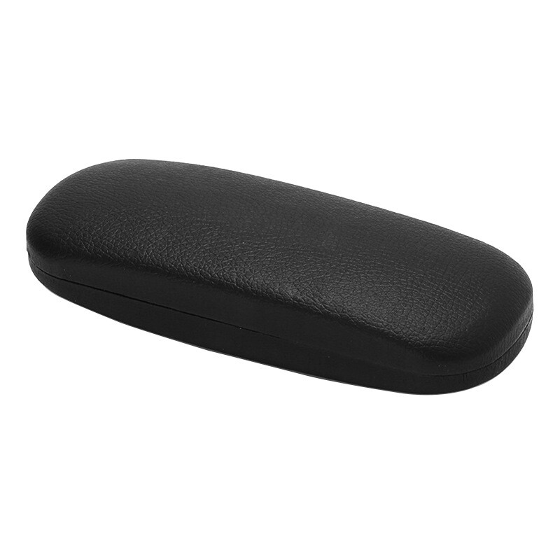 NEW Clam Shell Hard Eyeglasses PU Glasses Case Black w/Microfiber Cleaning Cloth