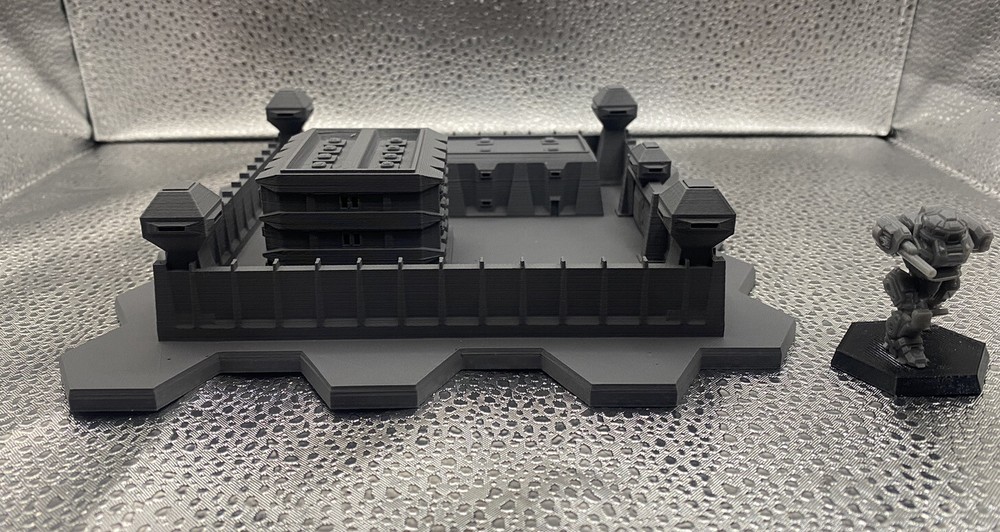 Security Compound w/ Hex Base, Tabletop War Game Terrain Battletech (6mm)