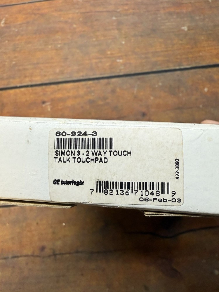 Interlogix GE Security 60-924-3 SIMON 3 - 2 WAY TOUCH TALK TOUCHPAD New