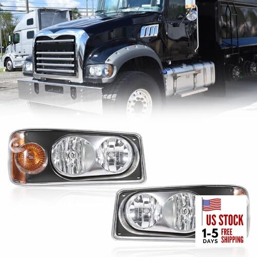 Headlights Assembly fit for Mack Granite Replacement Left Driver Right Pair