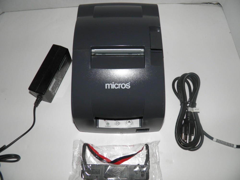 MICROS EPSON TM-U220B M188B Dot Matrix POS Receipt Printer SERIAL wPower Supply