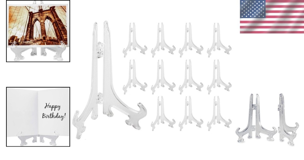 12 Clear Display Stands for Plates and Event Decorations - Elegant & Functional
