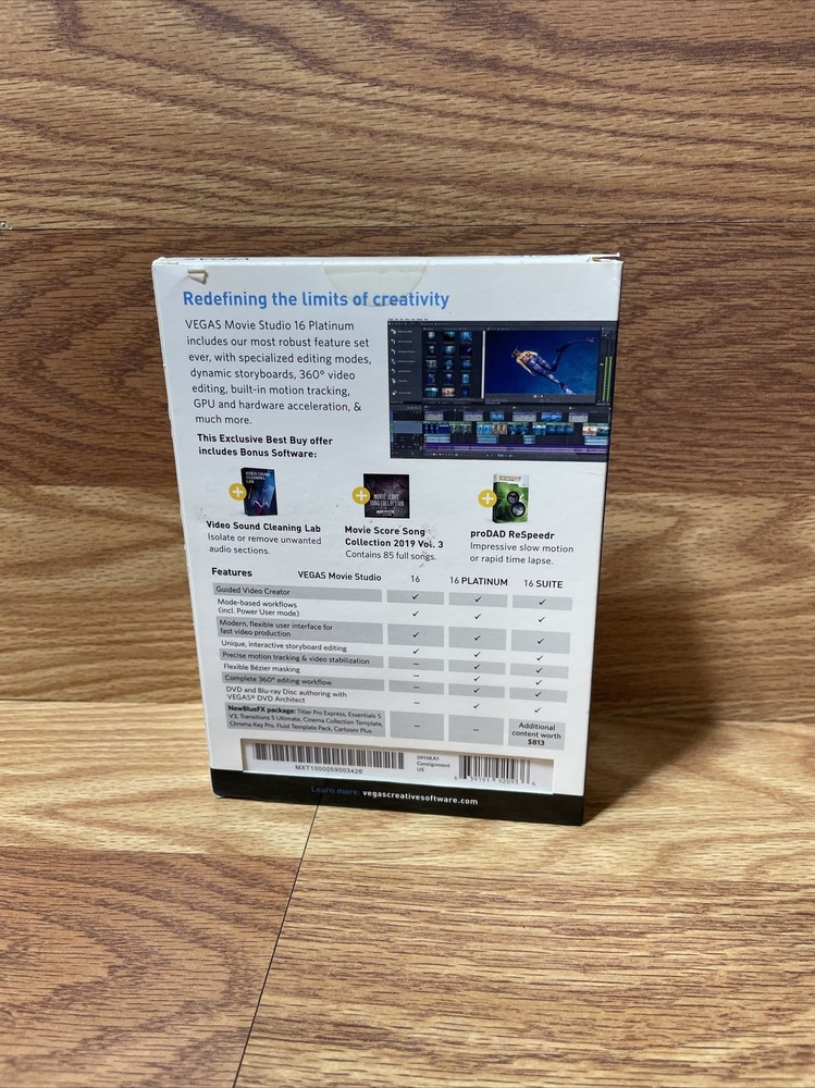 Vegas Movie Studio 16 Retail Box Disc