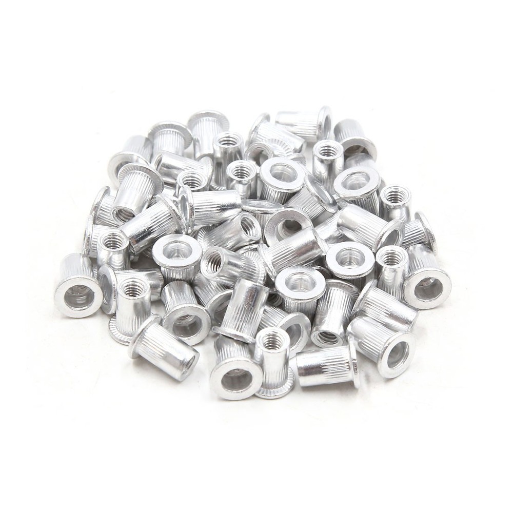 60pcs M6 Thread Flat Nut Rivet Insert Threaded Car