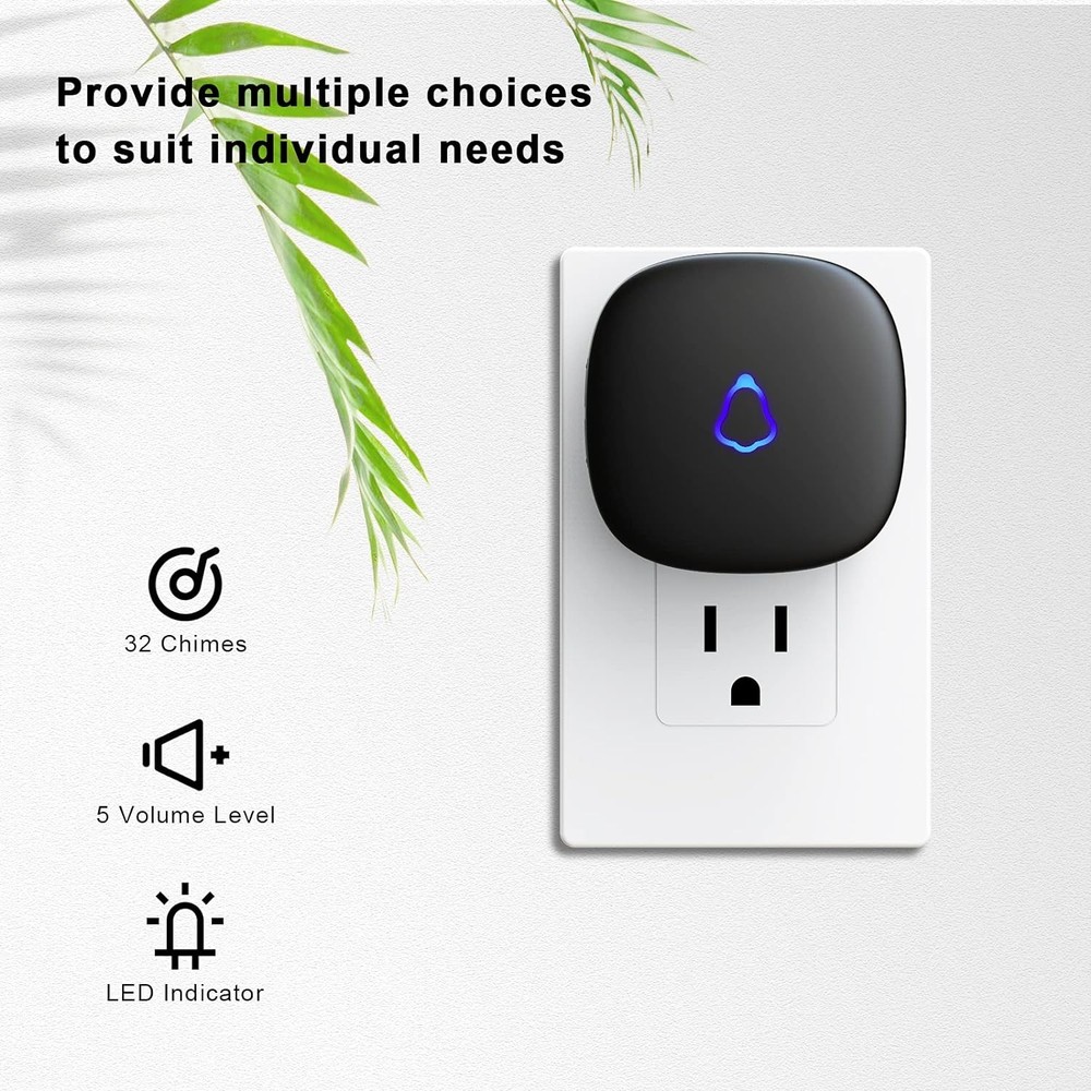 SECRUI Wireless Doorbell, Easy installation, Waterproof, Adjustable Volume, 58 C