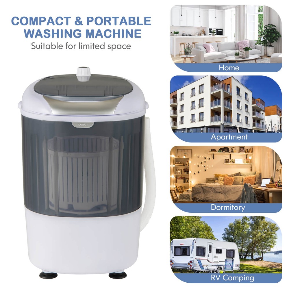 Portable Mini Washing Machine w/ Rotary Controller 5.5 lbs Washing Capacity