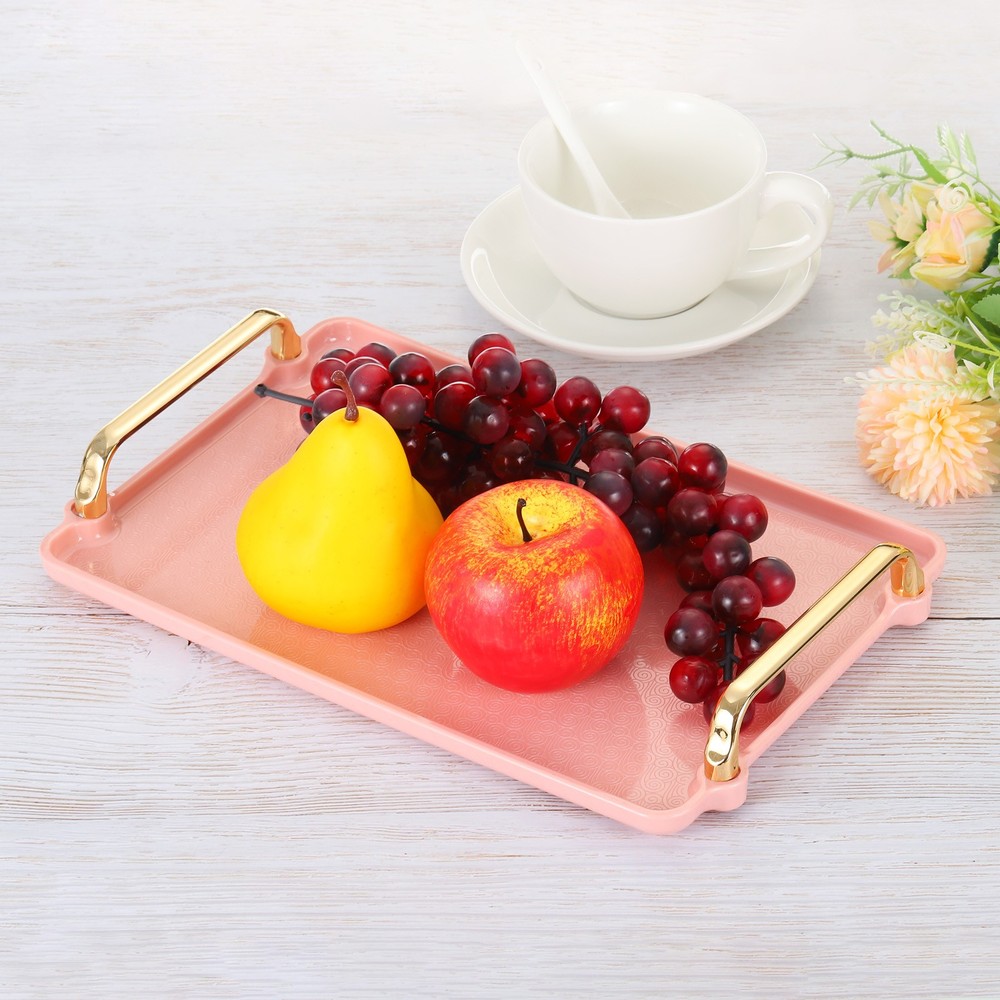 12.2" x 7.9" Modern Rectangular Decorative Tray Jewelry Platter, Red