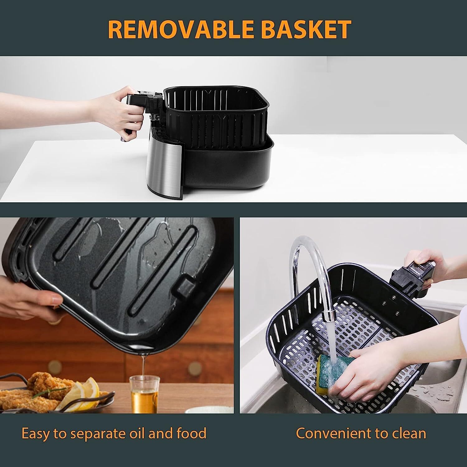 Uten Air Fryer 5.8Qt Large Capacity 5.5L Smart Electric Hot Airfryer Oven Cooker