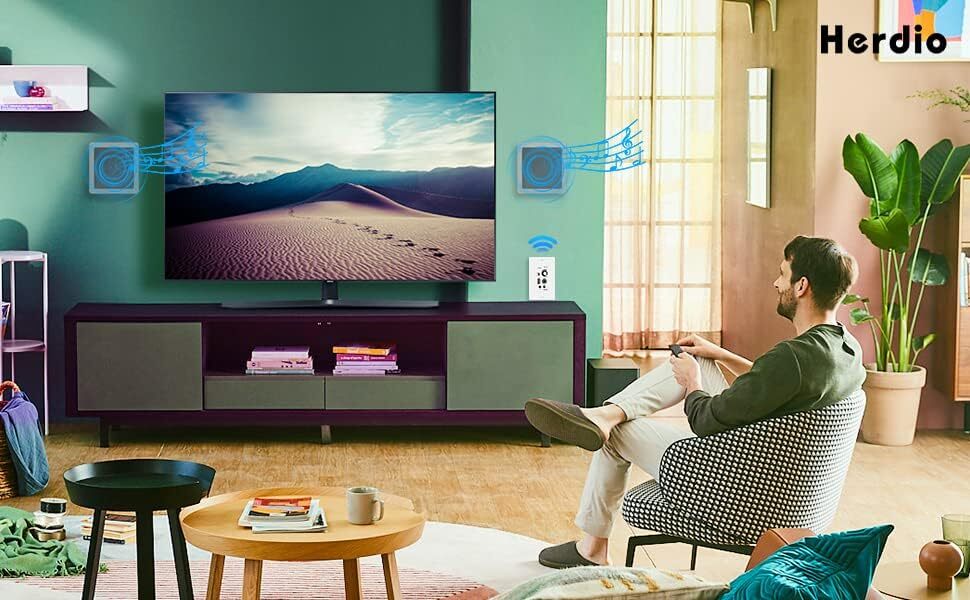 Herdio 5.25Inch Bluetooth Ceiling Speakers+Wall Mount Control Amplifier Receiver