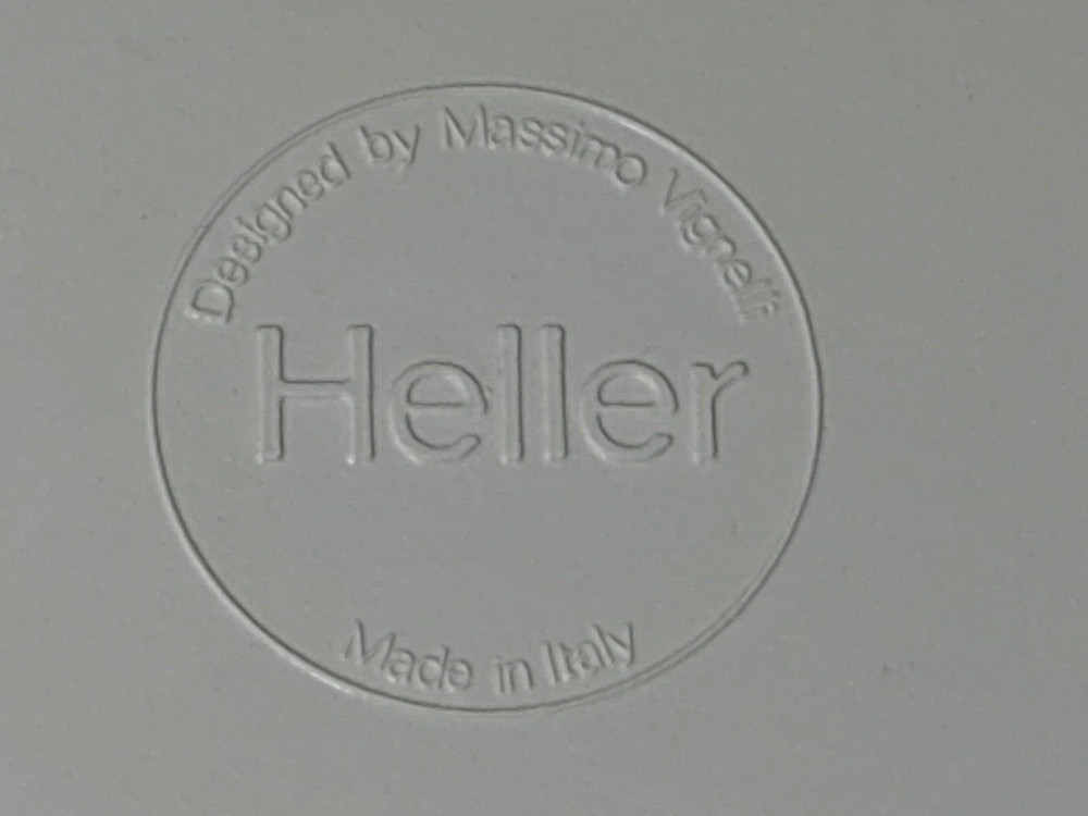Set 4 Heller Massimo Vignelli MCM White Plastic Melamine Dinner 10" Plates