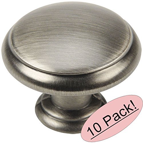*10 Pack* Cosmas Cabinet Hardware Antique Silver Round Cabinet Knobs #5422AS