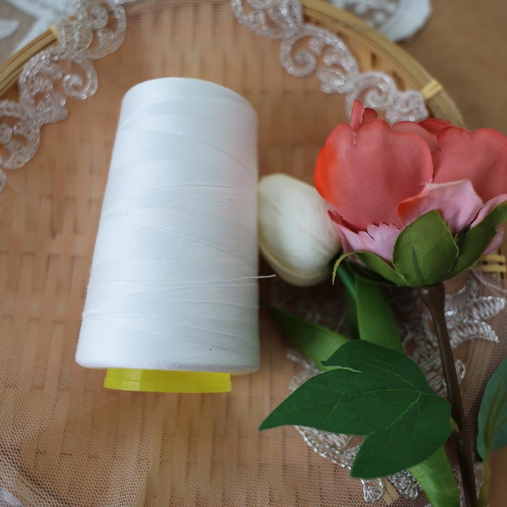 Black & White Sewing Thread, 8PCS 40S/2 3000 Yard Spool Serger Thread, All Pu...