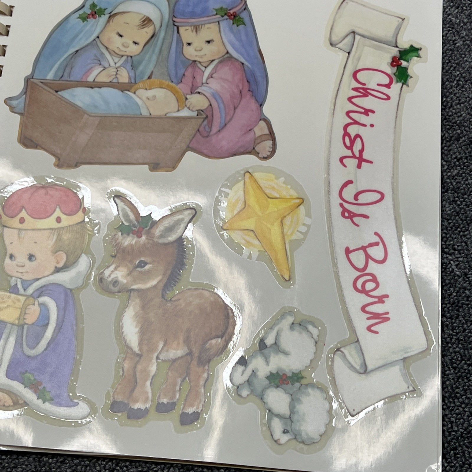 Vintage Current Inc Vinyl Clings Storage Book Holiday Stickers 1990s