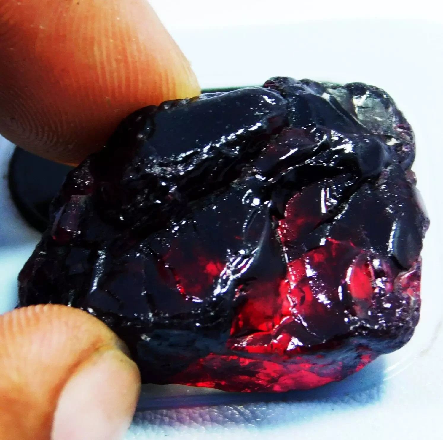 93.30 CT Natural Red Mexican Fire Opal Translucent Rough Loose Gemstone